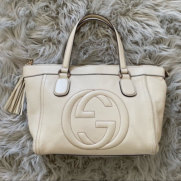 Gucci Handbags - GUCCI Soho Cellarius Leather Handbag Tote